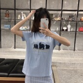 Girl同款 bm纯棉女夏装 2020新款 Brandy 三只小熊刺绣短袖 T恤女