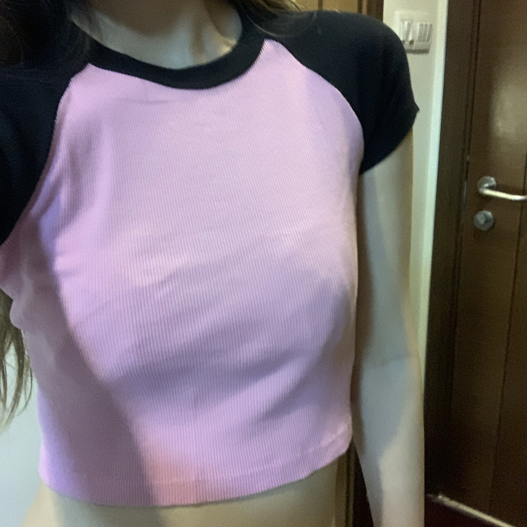 bm短袖T恤美式复古插肩袖