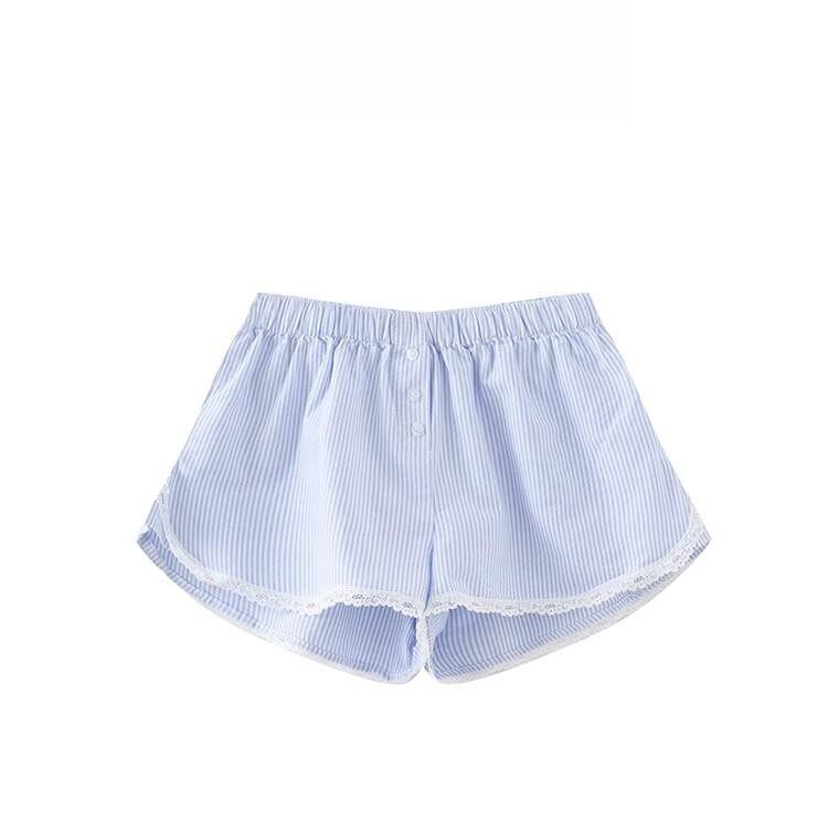 Brandy girl bm居家短裤女夏慵懒可外穿拼接蕾丝条纹短裤纯欲辣妹图片
