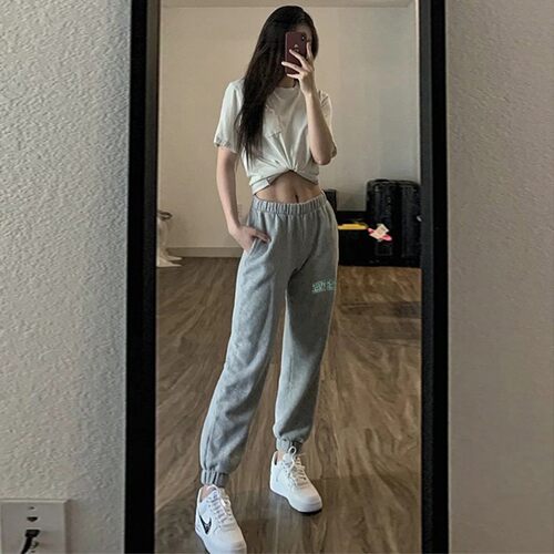 运动裤女bm束脚休闲卫裤