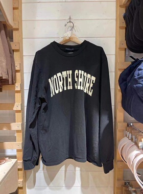 Brandy girl春秋官网纯棉圆领黑色宽松卫衣NORTHSHORE长袖T恤