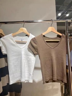 Brandy V领纯棉T恤女ins潮显瘦打底女上衣 GirlBM虞书欣同款