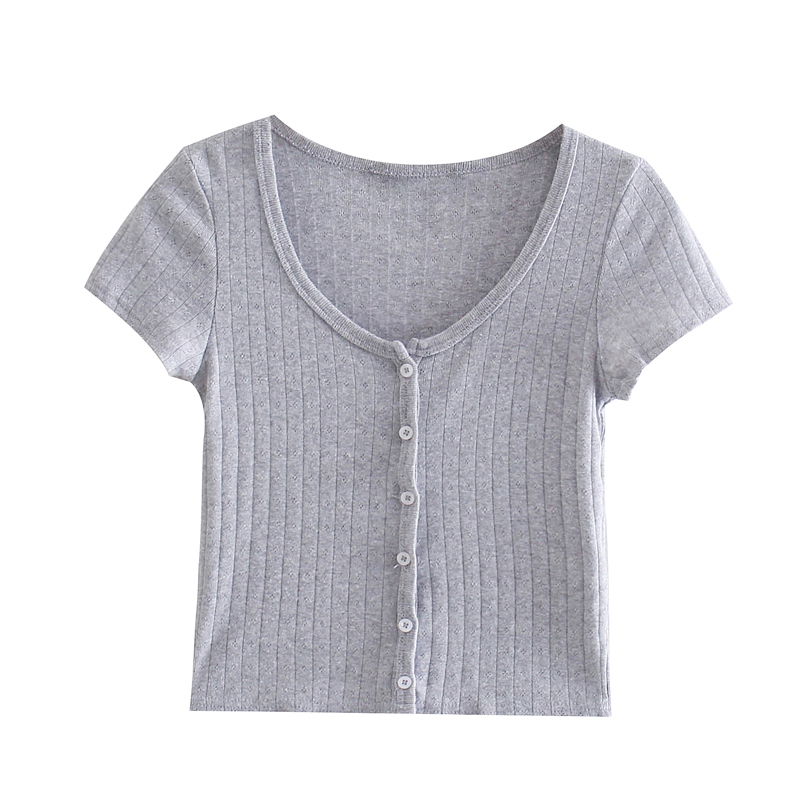 Brandy girl新款纯色短袖短款内搭开衫女BM上衣紧身ZellyT恤