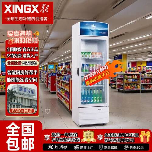 星星立式对开门直冷展示柜一级