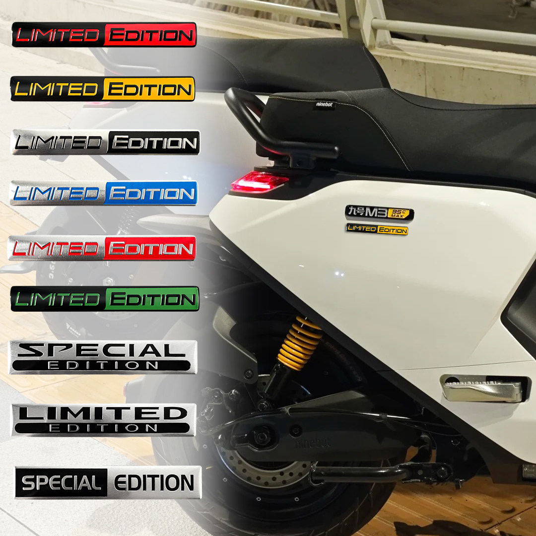 适用九号雅迪小牛电动车装饰贴纸金属LIMITED EDITION限量版车标