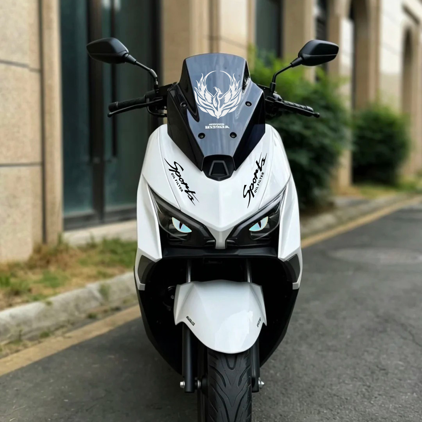 适用本田26款NS150ES摩托车改装3d立体夜光恶魔眼睛车身装饰拉花