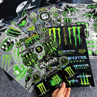 反光魔爪贴纸适用川崎摩托车滑雪板电动自行车贴汽车改装 头盔贴花