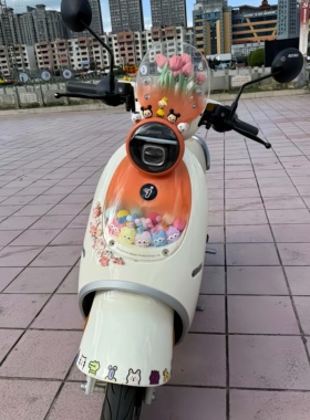 适用九号q385cqz3mix电动车橱窗装饰翅膀玩偶配件仿真桃花摆件贴