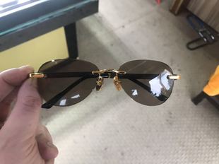 石头镜40年厂家天然水晶太阳眼镜女款 平光茶色防辐射遮阳墨镜 时尚