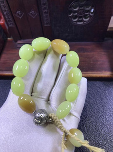 和田玉河磨玉黄白老玉籽料随形手串手链78克厂家直销定制定做正品