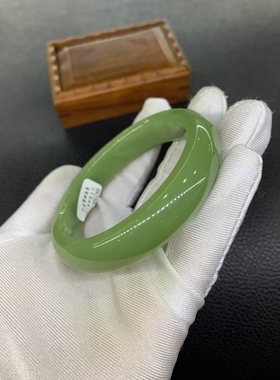 和田玉析木绿河磨玉新版手镯56克56.5口径精品原生态精致性价比高