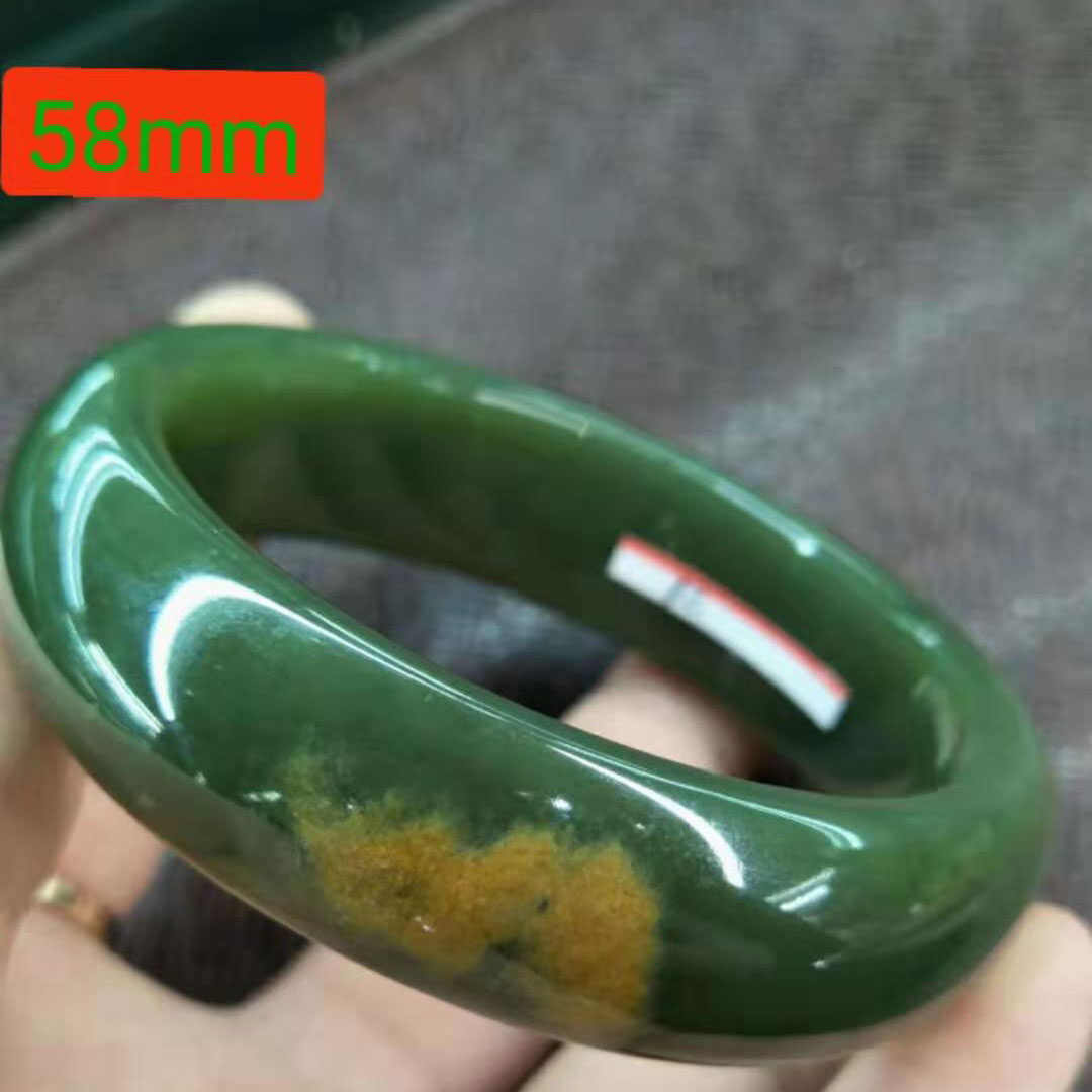 岫玉河磨玉籽料原石手镯辽宁鞍山岫岩玉58口径女款带皮厂家直销