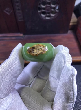 析木河磨玉扳指戒指指环重29.5克玉质细腻结构均匀色泽优雅收藏级