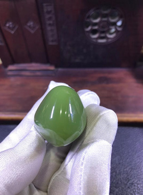 和田玉东北籽料透闪石玉析木绿河磨玉果冻肉原石48克结构均匀正品