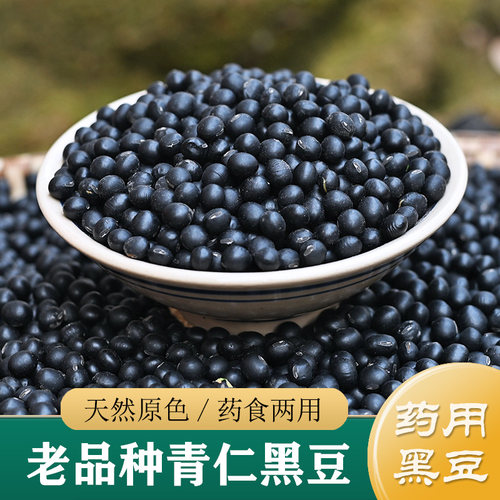 黑豆中药材正品 精选农家老品种青仁黑豆 新货青芯药用黑豆炒熟