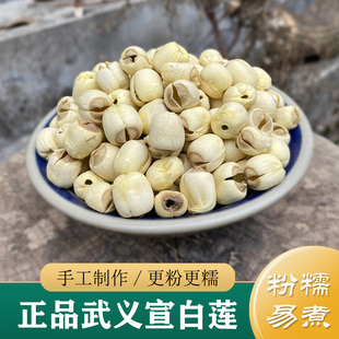 特级无硫无芯干货 纯手工磨皮去芯白莲子500g 浙江宣莲 2023新货