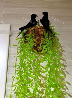 轻奢趣味燕子窝摆件 通用带粘贴