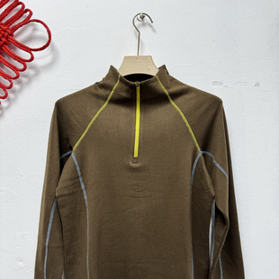 25066 功能内衣上衣 25秋冬男款 户外保暖透气半拉链立领德绒打底衫