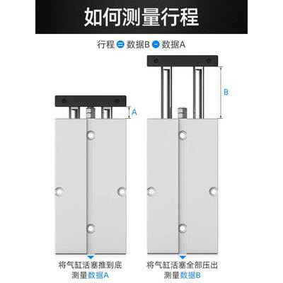 双轴气缸TN10X10S TN16X20S TN20X30S TN25X40S TN10X150S 10X60S