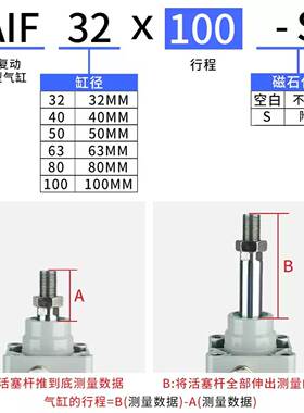 亚德克型带阀标准气缸SIF/SAIF32/40/50/63/100-25-50-75-S带磁