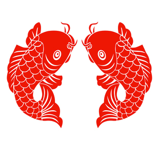 鱼剪纸鲤鱼窗花年年有余静电贴纸贴画玻璃门贴双面红色2026马年