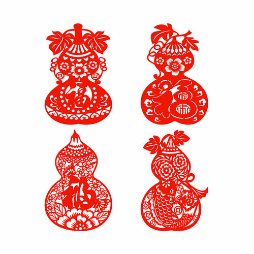 葫芦贴纸剪纸窗花静电贴纸乔迁