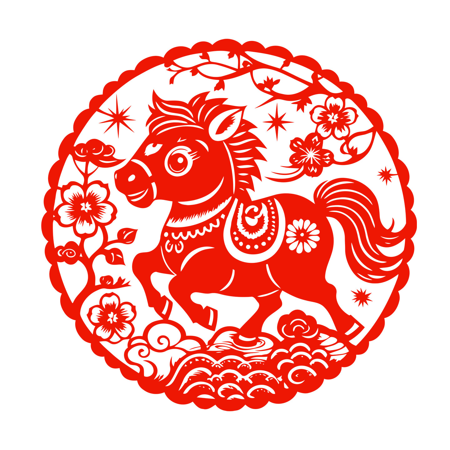 马窗花剪纸生肖马静电贴纸马到成功新年窗贴玻璃春节2026新年水贴