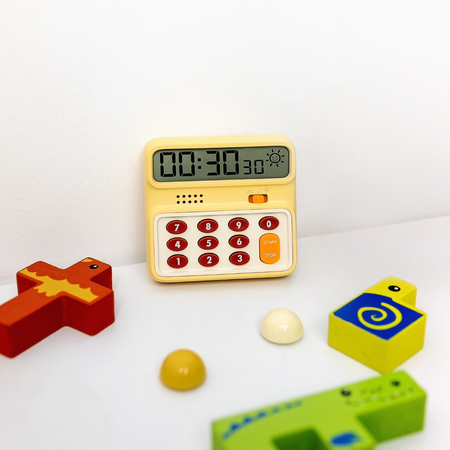 黑白客随心计时器数字按键学生带时间显示静音正计算器造型