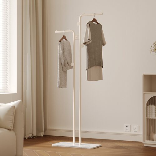 卧室落地挂衣架家用奶油风衣帽架角落收纳架床头边晚上放衣服神器