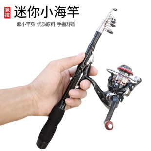 光威适用鱼竿迷你海竿套装 冰钓竿小海竿超短便携甩竿全套单竿金属