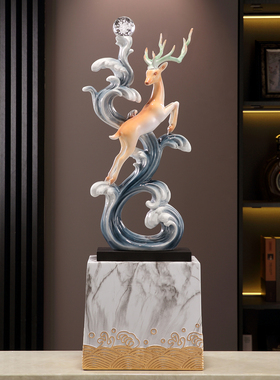 招财鹿摆件客厅电视柜装饰品