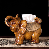 美式 饰品收纳摆件 复古大象纸巾盒家用客厅抽纸盒餐巾纸盒家居装