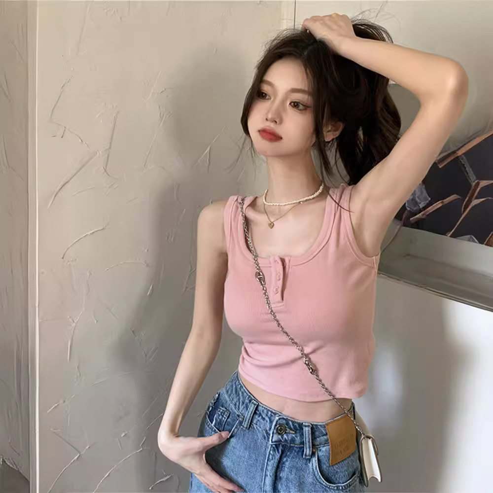 泫雅风运动吊带背心女外穿夏季辣妹打底抹胸网红爆款短款紧身上衣