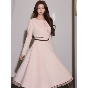 连衣裙套装 高级感小香风短外套 法式 女秋冬新款 许妍穿搭法则