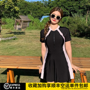 莉姿家胖mm大码 温泉保守胖女孩 泳衣女200斤遮肚显瘦运动分体裙式