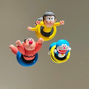 大雄摆件胖虎哆啦A梦挂钩蓝胖子3D冰箱贴车载摆件浴室粘钩毛巾钩