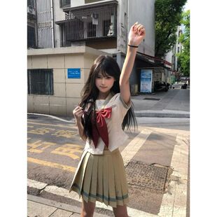柠檬挞*水玉夏服日系校供水手服套装夏季学院风收腰JK制服百褶裙
