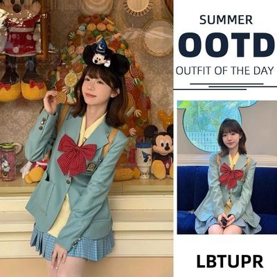 【水玉】原创正版日系JK制服动漫感春夏新品薄荷绿西服校供感套装