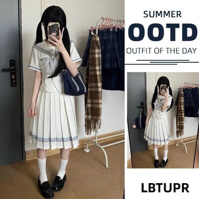 【lulucake小栀】原创正版日系JK制服夏季校供优雅收腰水手服套装