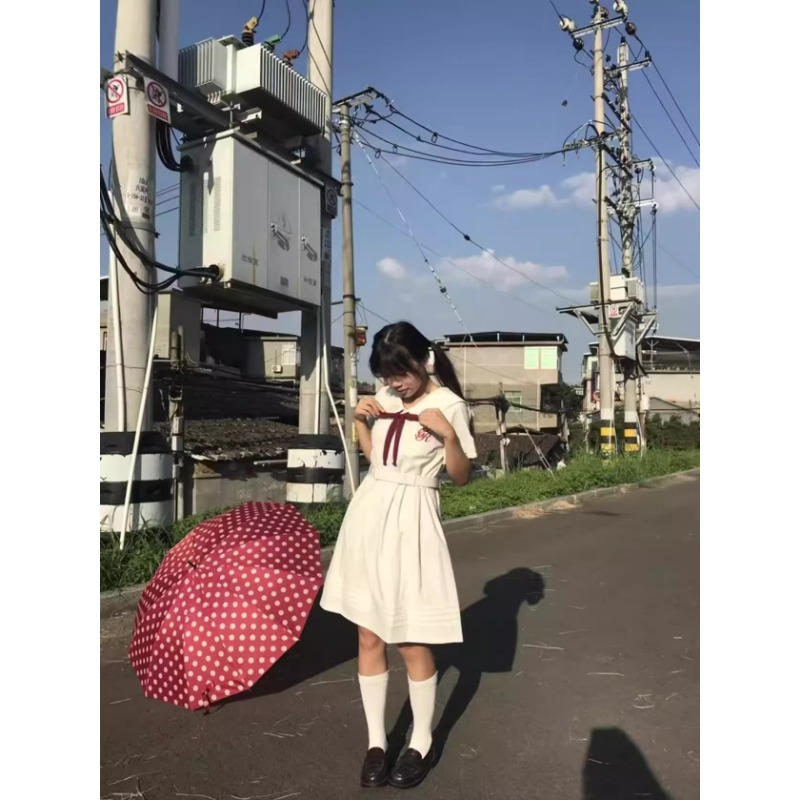 小个子盛夏服jk制服学院风甜美可爱连衣裙短袖日系水手服夏季中裙