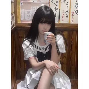 LBTUPR  原创正版抚蝶白色水手服JK制服套装学院风日系校供水手装