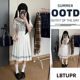 日系JK制服夏季 原创正版 校供优雅收腰水手服套装 lulucake小栀