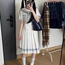 夏季原创正版JK制服套装日系学院风水手服短袖上衣百褶裙中长裙女