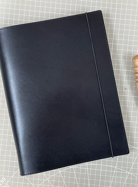 仓末手工B5活页牛皮笔记本植鞣手账本9孔活页夹卡位款真皮记事本