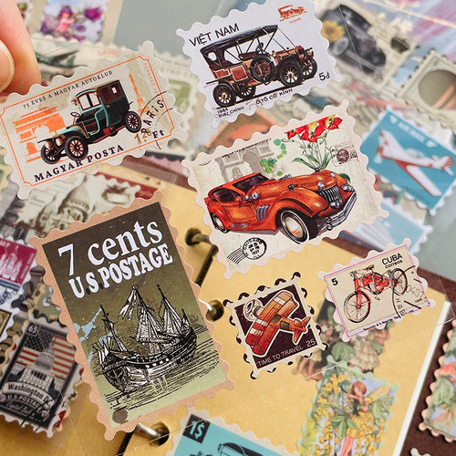 复古邮票手账贴纸包手帐素材