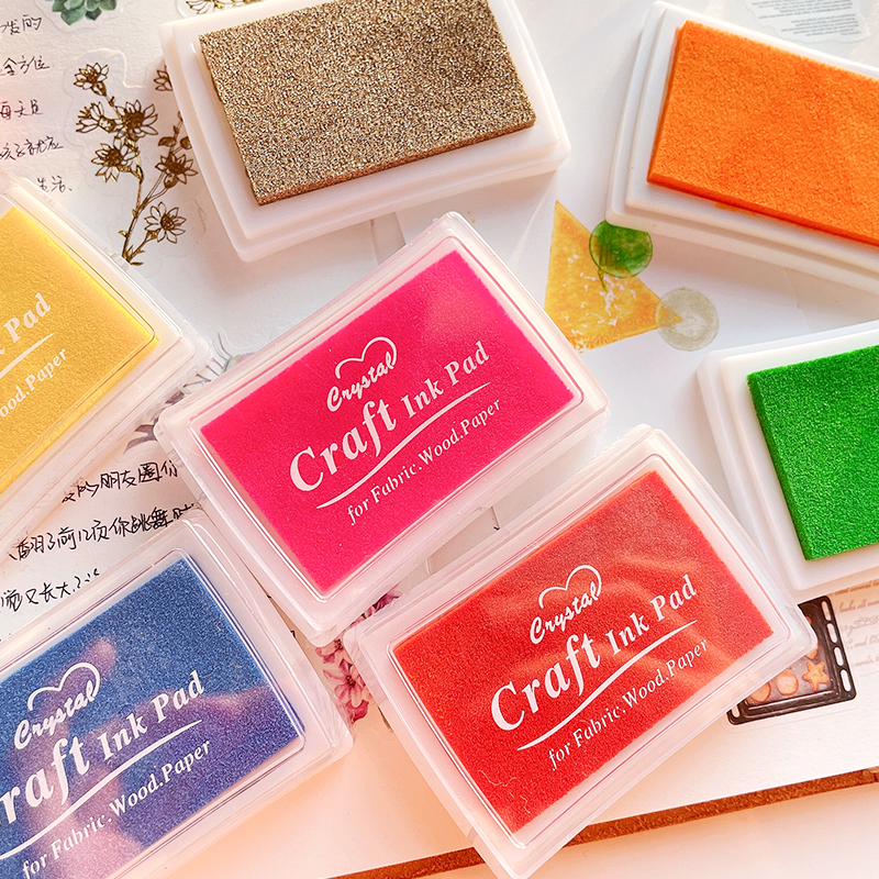 凹腰彩色橡皮章专用印泥银色纯色