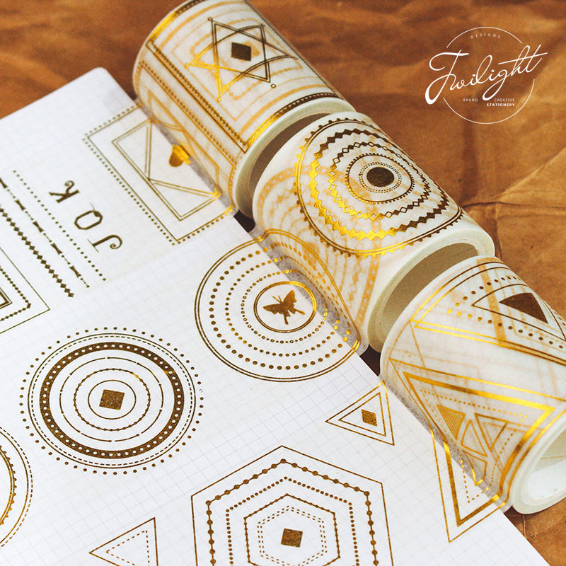 暮光之城几何形状和纸胶带魔法梦幻烫金系列 手帐相册日记diy贴画