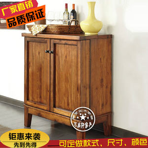 美式实木酒柜中式玄关柜复古客厅酒吧餐边柜茶水柜厨柜双门储物柜