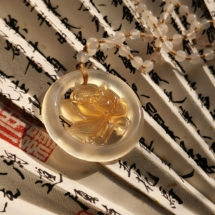 芙蓉玉佩·古风汉服璎珞旗袍压襟礼物项链新中式玛瑙龙凤虎花马鱼