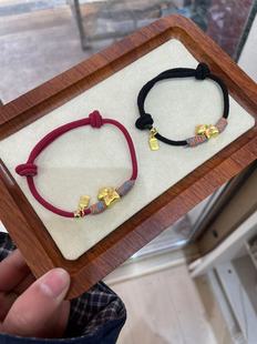 新年手链马年手链本命年红招财金马手工编织手绳情侣红绳